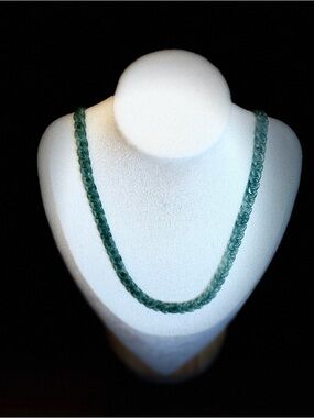 Certified Grade A Icy Burma Jade Cuban Necklace 
Unisex